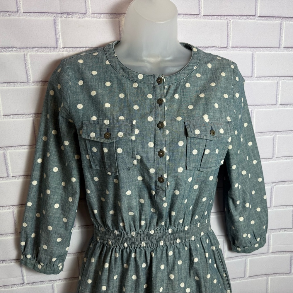 Brooks Brothers Polka Dot Chambray Shirt Dress Size 2
Blue Cotton Casual - Picture 3 of 16